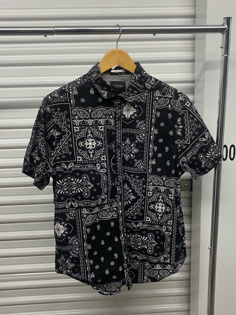 Cactus Man by Ricky Singh Black Bandana Pattern Shirt